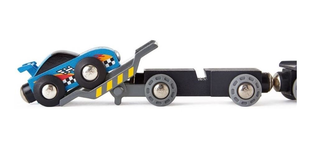 Pista Estación Carreras Didáctica Hape Juguete Autos Boxes Gris - Imagen 4