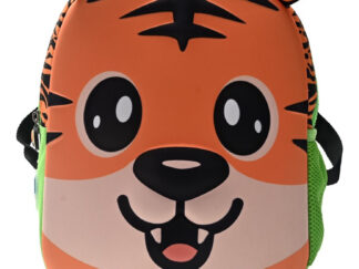 Mochila Infantil Con Carro 12 Pulgadas Tigre Jardín 3d Skora Naranja