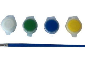 Temperas De 6 Colores Con Pincel Arte Pintura Dibujo