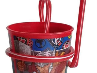 Vaso Plástico Avengers Con Sorbete Serpentina Botella Marvel