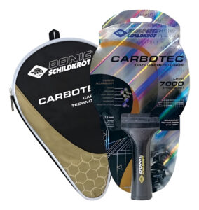 Paleta Ping Pong Donic Carbono 7000 Profesional Con Funda Negro Fl (cóncavo)