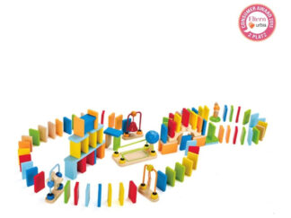 Carrera De Domino Madera Dynamo Hape Juguete Juego 107 Pieza 107