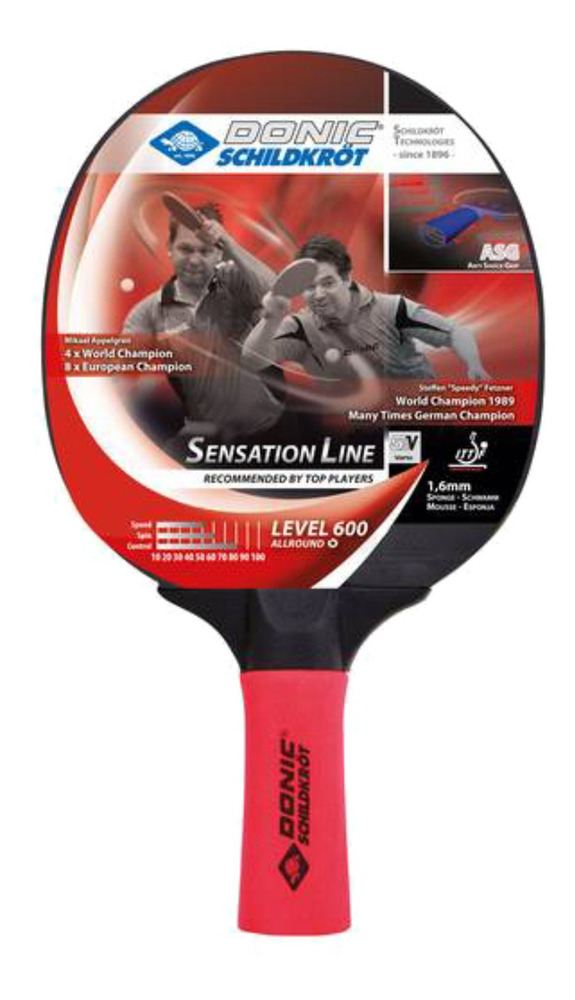 Paleta De Ping Pong Donic Schildkrot Sensation 600 Negra Y Roja Fl (cóncavo) Negro/rojo
