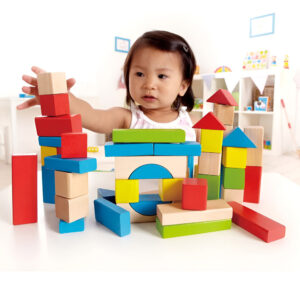 Bloques Cubos De Madera 50 Piezas Hape Juego Juguete 50 Bloques