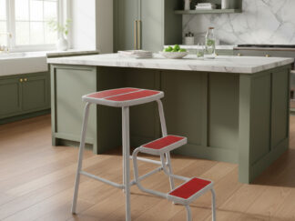 Banqueta Escalera Reforzada Retractil Plegable Titan Banco Rojo