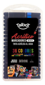 Marcadores Talbot Acrílico Valija X36 Colores Dibujo Pintura