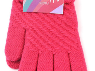 Guantes De Lana Abrigo Infantiles Con Puño Rayado 16cm Niñas