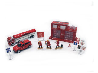 Estación De Bomberos Con Vehiculos Y Accesorios 37cm Juguete