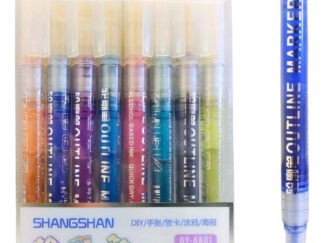 Marcadores De Contorno Metálicos 8 Colores Con Brillos