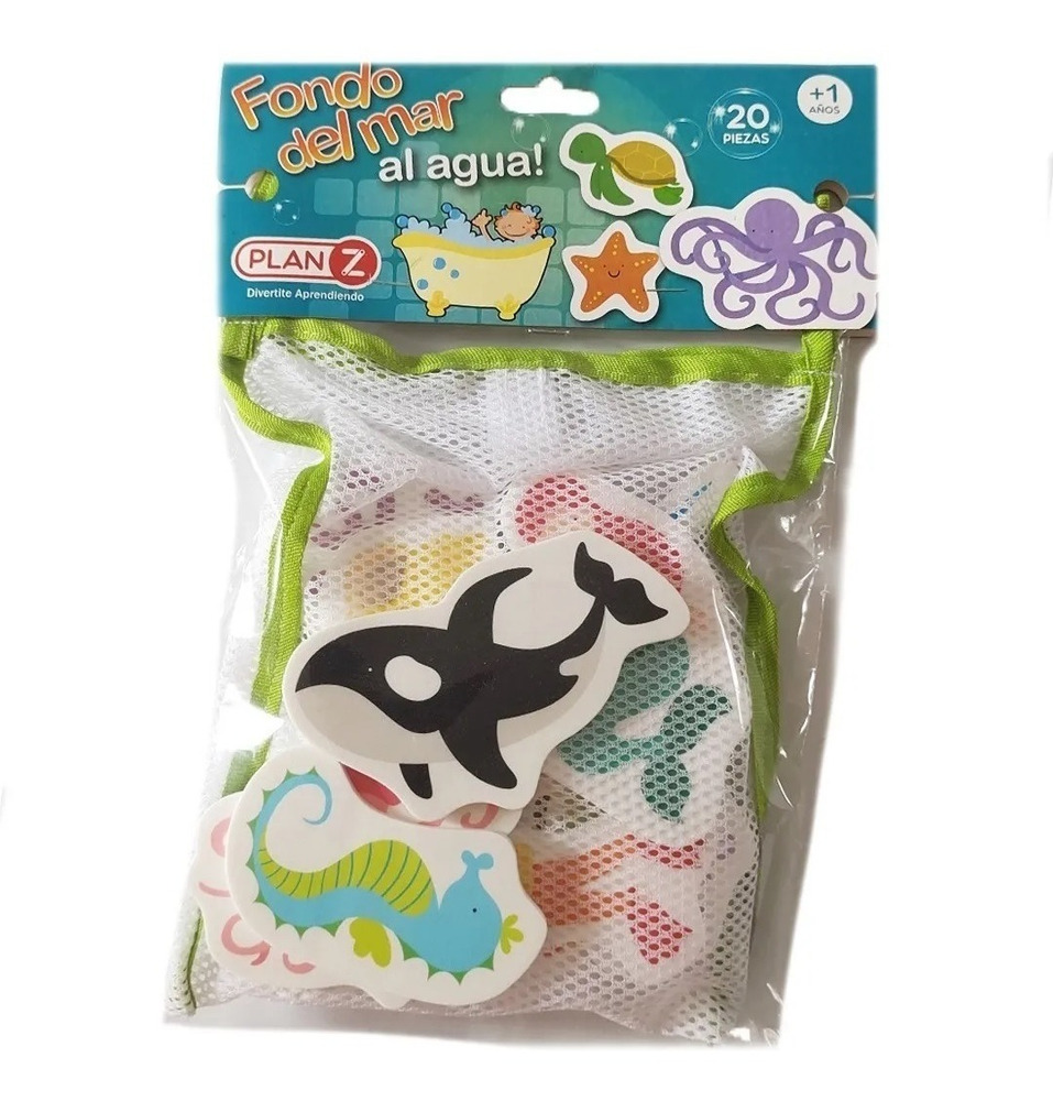 Animales De Mar Al Agua Juguete Goma Eva Con Bolsa Red Juego - Imagen 4