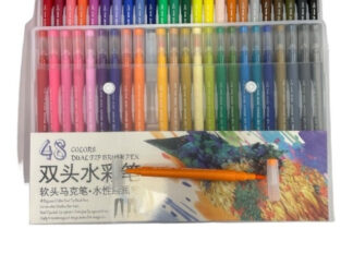 Set 48 Marcadores Doble Punta Fina 0,4mm Y Pincel Dibujo