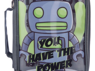 Cartuchera Escolar Infantil Talbot Power Pouch Con Manija Color Gris Robot