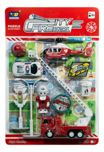 Set Bomberos Camión Helicóptero Auto Policia Juego Juguete 6578