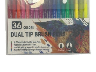 Set 36 Marcadores Doble Punta Fina 0,4mm Y Pincel Dibujo
