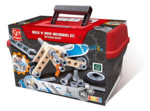 Kit Juego Para Construir Una Moto Juguete Hape 34 Piezas Versión Del Personaje Junior Inventor