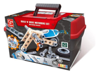 Kit Juego Para Construir Una Moto Juguete Hape 34 Piezas Versión Del Personaje Junior Inventor