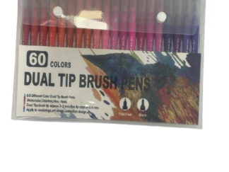 Set 60 Marcadores Doble Punta Fina 0,4mm Y Pincel Dibujo