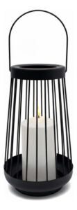 Farol Negro De Metal Con Vela Led De Alparamis De 26 Cm