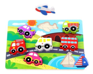 Puzzle Rompecabezas Transportes Didáctico Madera Tooky Toy