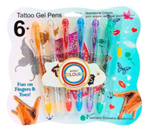 Marcadores Fibras Gel Para Tatuajes 6 Colores Tatoo 27548
