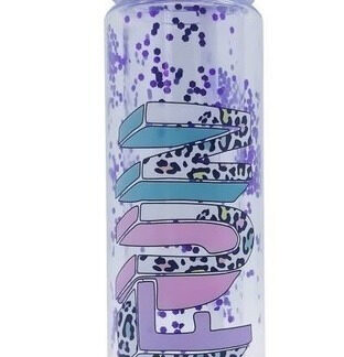 Botella Vaso Plástico Con Bombilla Rebatible Tapa Sorbete Violeta