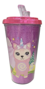 Botella Vaso Simones Con Glitter Brillos Con Pico Vertedor
