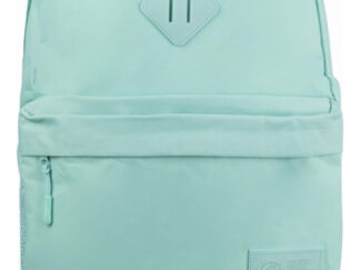 Mochila Espalda Talbot 43,5cm 2 Cierres 17 PuLG. Color Verde Agua Diseño De La Tela Liso