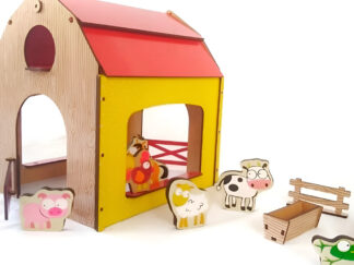 Granja De Madera Con Animales Juego Didactico Juguete Plan Z Amarillo Y Rojo