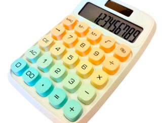 Calculadora Solar Y A Pila 12 Dígitos Color Pastel Degradé