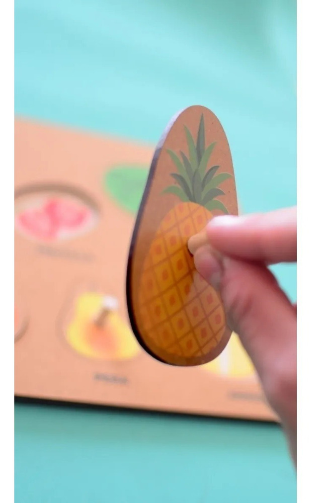 Juego Encastre Madera Con Agarre Ayuda Frutas Puzzle Plan Z Frutas - Imagen 3