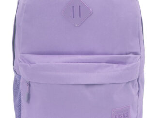 Mochila Espalda Escolar Talbot Lisa 43,5cm 2 Cierres 17 PuLG. Color Lavanda Diseño De La Tela Liso