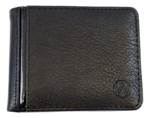 Billetera Hombre Wanderlust Tarjetero Cuero Pu Caja 10,7x8cm Negro Liso