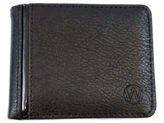 Billetera Hombre Wanderlust Tarjetero Cuero Pu Caja 10,7x8cm Negro Liso