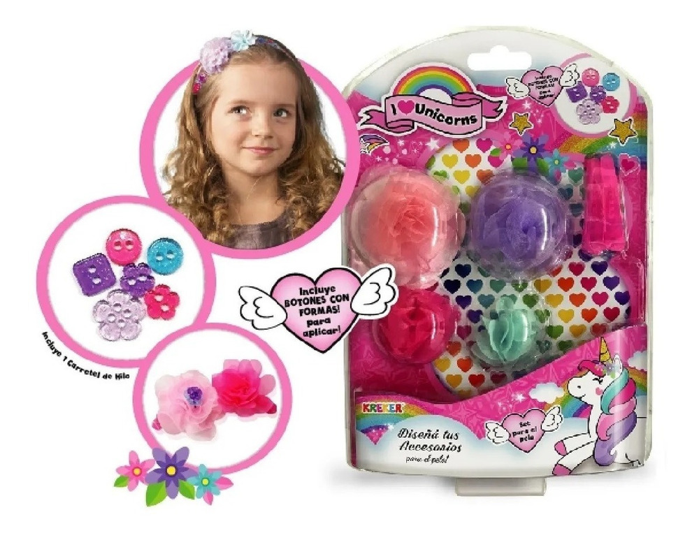 Diseña Tus Hebillas Y Gomitas Unicornio Kreker Juego Juguete - Imagen 2