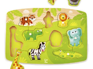 Puzzle Animales De Selva Didáctico Madera Rompecabezas Hape