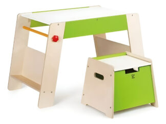 Mesa Y Banco Didácticos Infantil Madera Hape Arte Juego Blanco