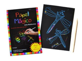 Papel Mágico 6 Diseños Impresos Dibujo Arte Multicolor Lápiz Multicolor 6 Diseños Pre Impresos