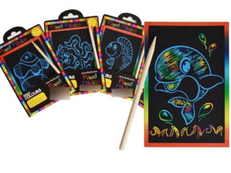 Papel Mágico Postales Dibujo Impreso Arte Multicolor Lápiz