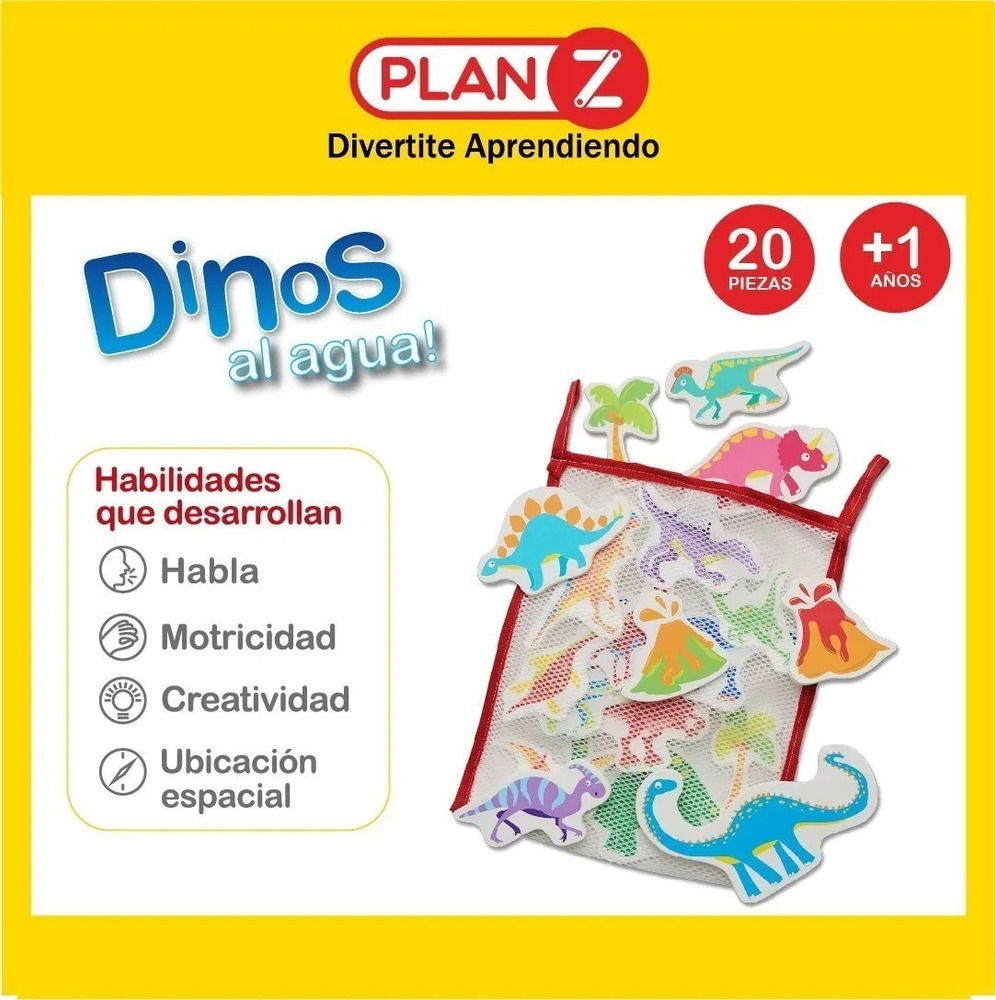 Dinosaurios Al Agua Figuras Goma Eva Con Bolsa Baño Juguete - Imagen 2