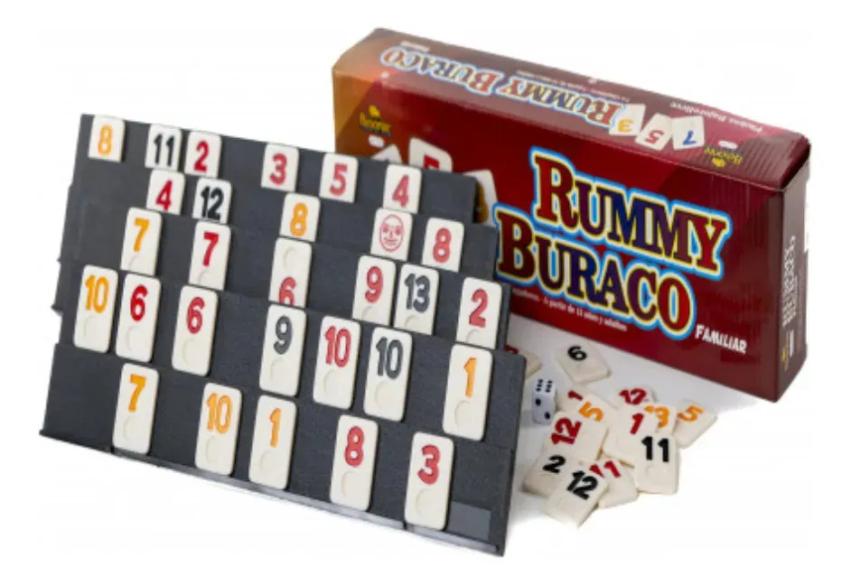Rummy Burako Familiar Fichas Bajo Relieve Bisonte - Imagen 5