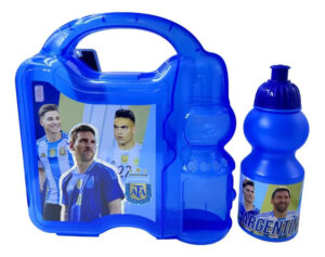 Lunchera Afa 23 X 23cm + Botella 350ml Selección Argentina Azul