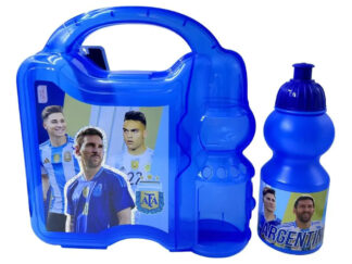 Lunchera Afa 23 X 23cm + Botella 350ml Selección Argentina Azul Afa