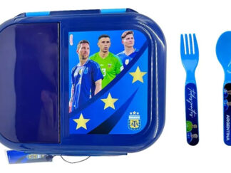 Lunch Box Con Cubiertos Afa 3 Divisiones Selección Argentina Azul Afa