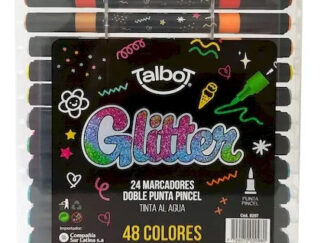Marcador Talbot 24u Doble Punta Pincel Glitter 48 Colores 8207