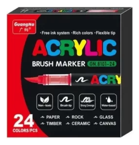 Marcadores Acrilicos Punta Pincel X 24 Colores Vidrio Dibujo 28428