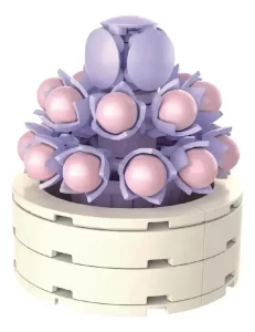 Mini Bloques Plantas Con Flores Para Armar Construir Juguete Cantidad De Piezas 98 Versión Del Personaje Suculente Lila