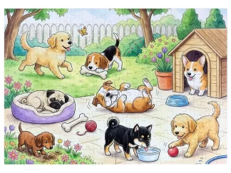 Rompecabezas Infantil Forma Perrito 200 Piezas Puzzle Perro