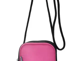 Portacelular Skora Bandolera Smile Noise Doble Bolsillo Rosa Liso Negro