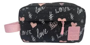 Cartuchera Escolar Talbot Estampadas 2 Cierres Canopla Color Negro Love