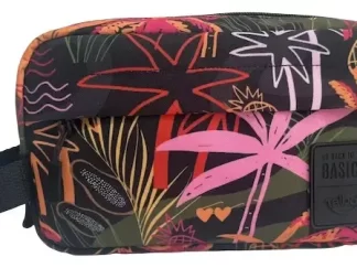 Cartuchera Escolar Talbot Estampadas 2 Cierres Canopla Color Negro Palmeras